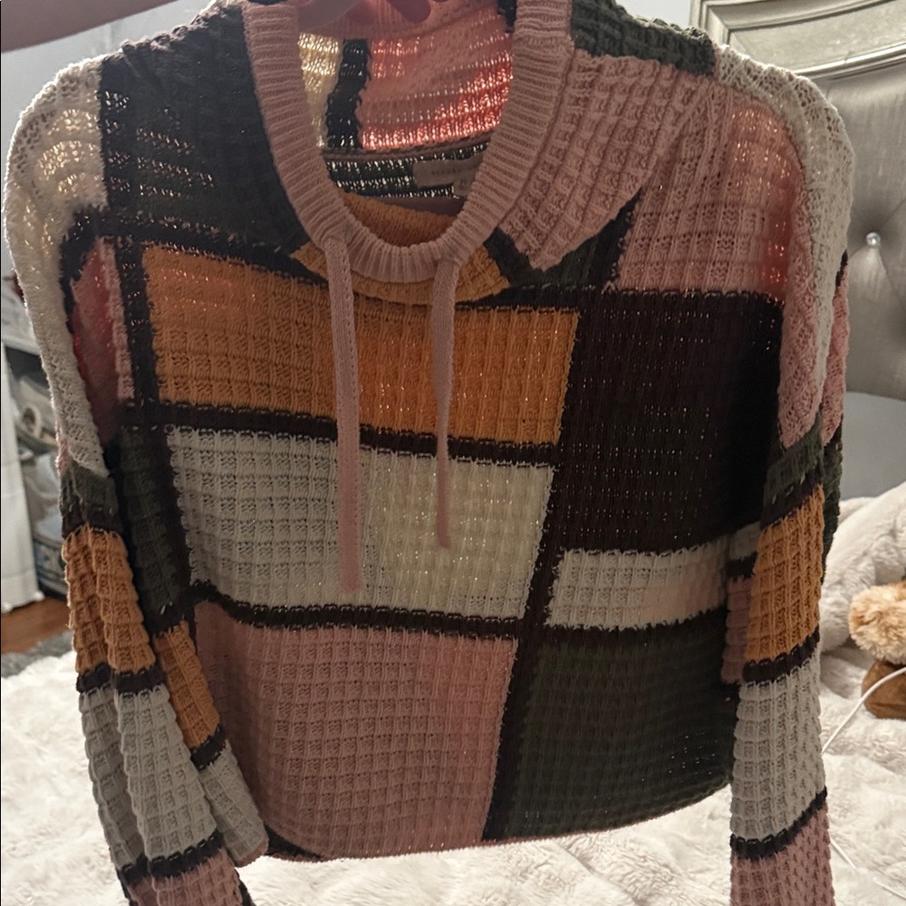 Gilded Intent Multicolor Patchwork Turtleneck Swe… - image 6
